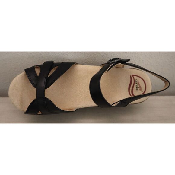 Dansko Women's Sz 38 US 7.5-8 Black Season Full Grain Leather Sandals - Picture 14 of 16